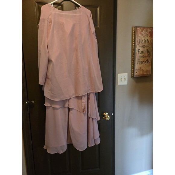 Mauve Simple Mother of the Bride Dress Zipper Back Chiffon Wedding Gowns 8 - Picture 7 of 13